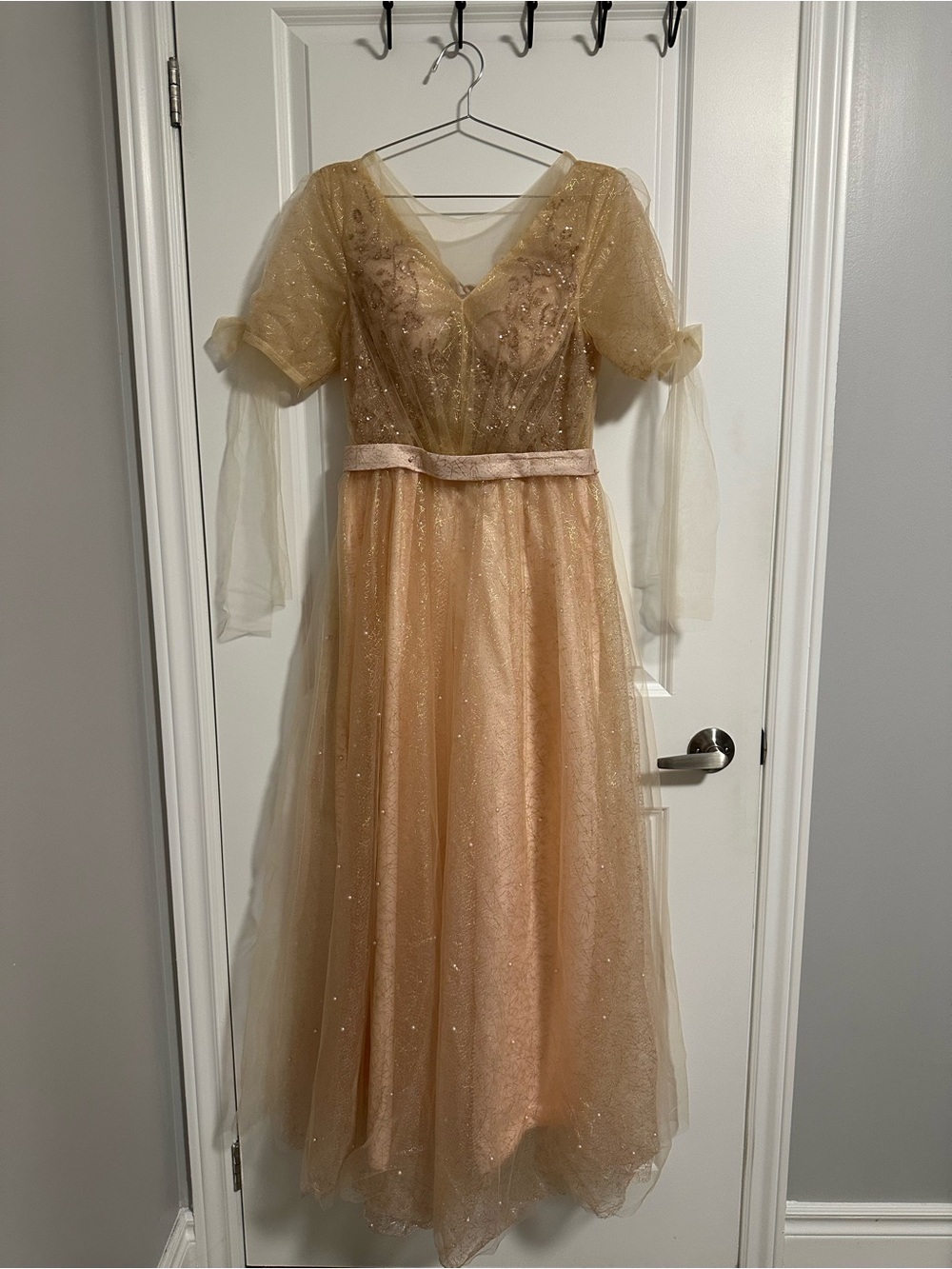 Girls' Gold Sparkle Tulle Dress